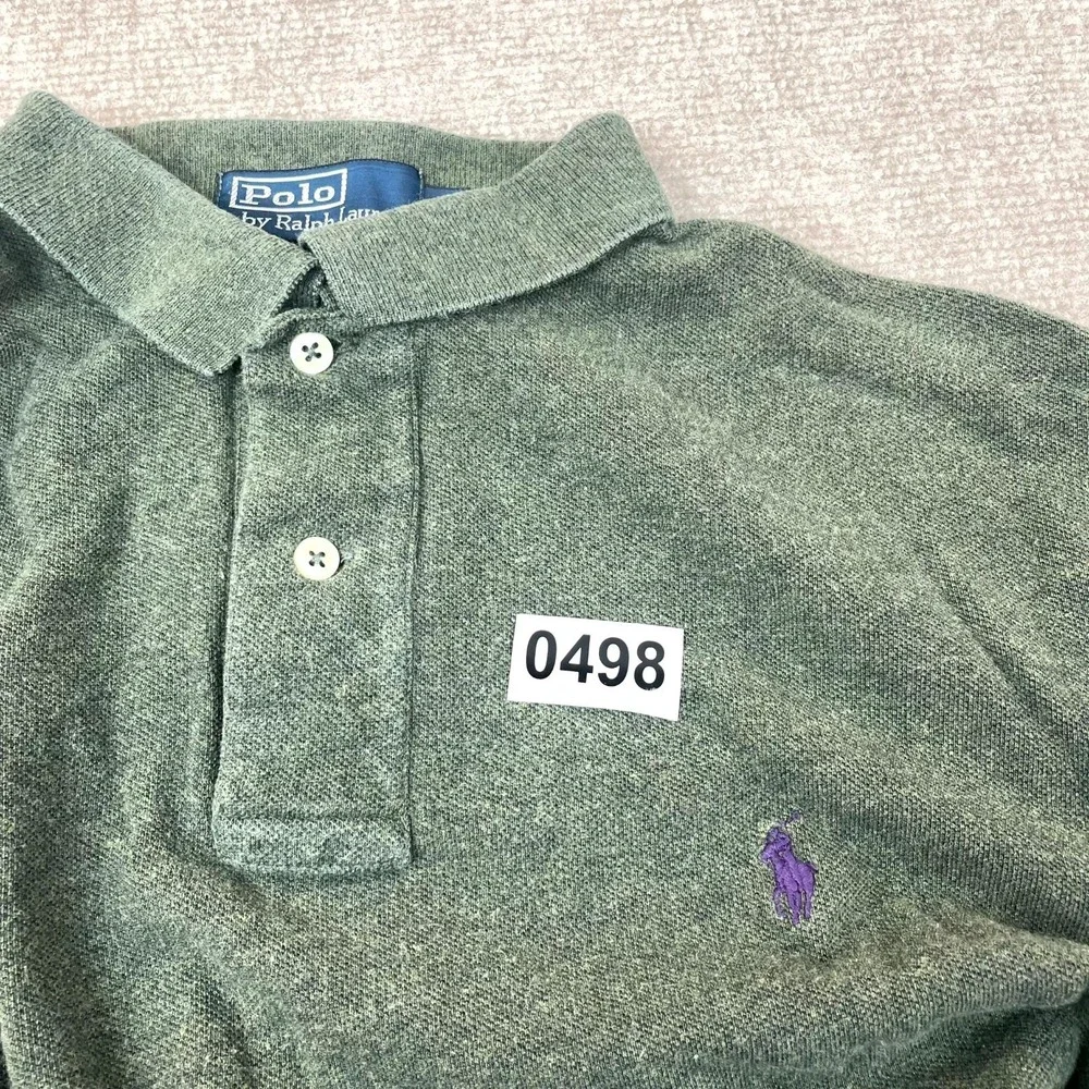 Polo By Ralph Lauren Polo Shirt Men XL Green Performance High Low Slit Pony Logo
